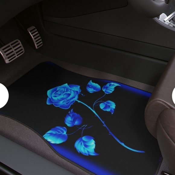 Blue rose car floor mat - Picture 3 of 5
